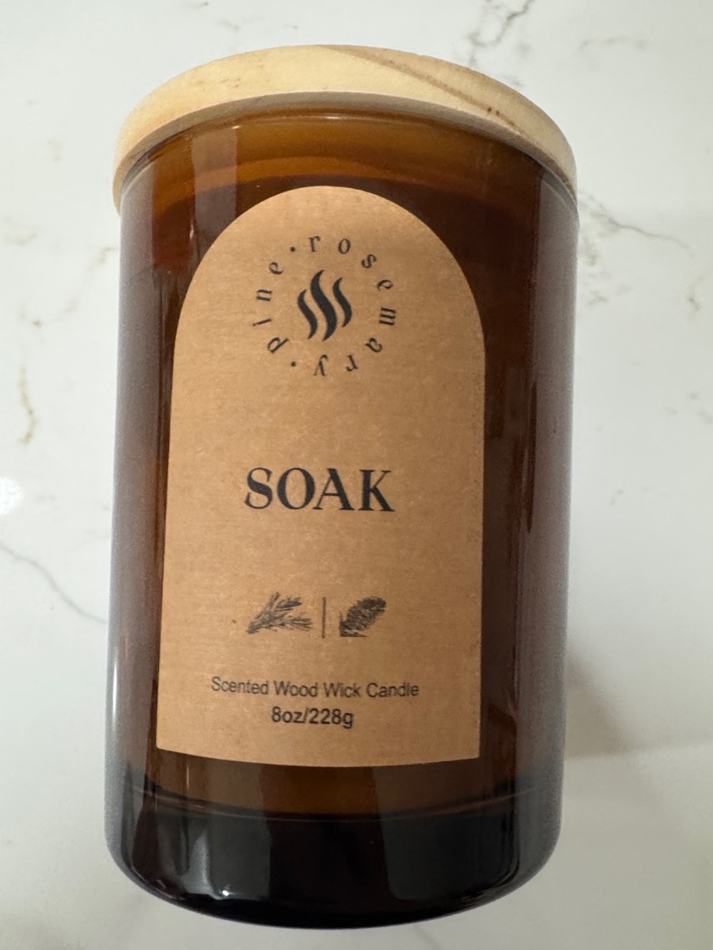 Pine Rosemary SOAK Scented Wood Wick Candle